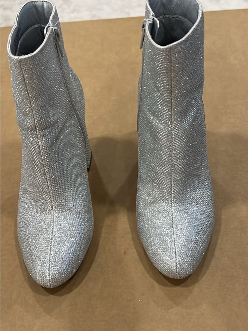 Silver Sparkle Women's Ankle Boots - Elegant Evening Booties